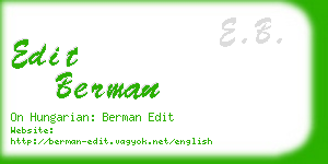 edit berman business card